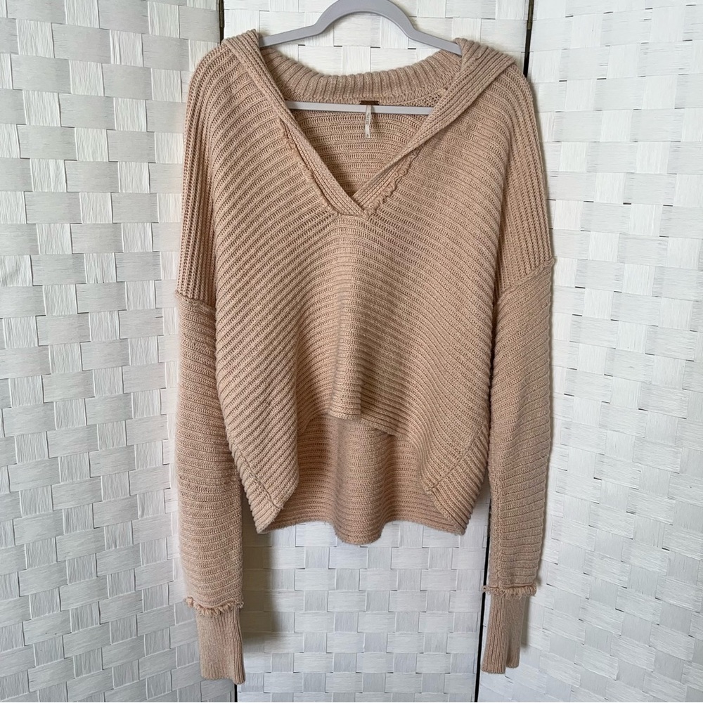 Free People Marlie Pullover Sweater Soft Pink Women’s Small Oversized Rib Knit - Picture 8 of 14